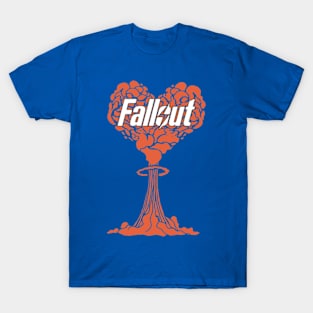 FALLOUT LOGO HEART SHAPED MUSHROOM T-Shirt